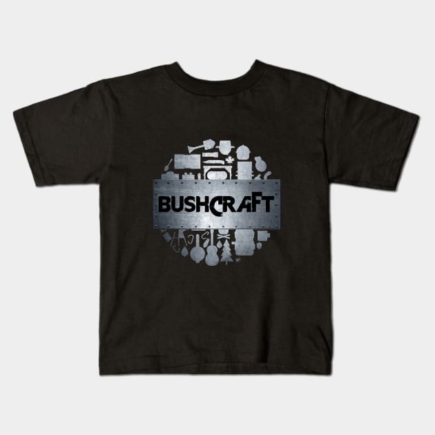 Bushcraft Metal Kids T-Shirt by RataGorrata